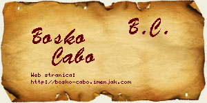 Boško Cabo vizit kartica